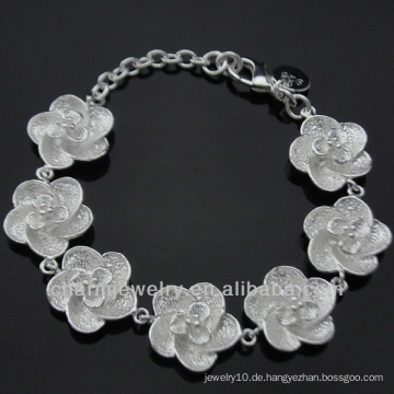 Großhandels925 silberne nette Blumen-Armbänder für Mädchen BSS-016